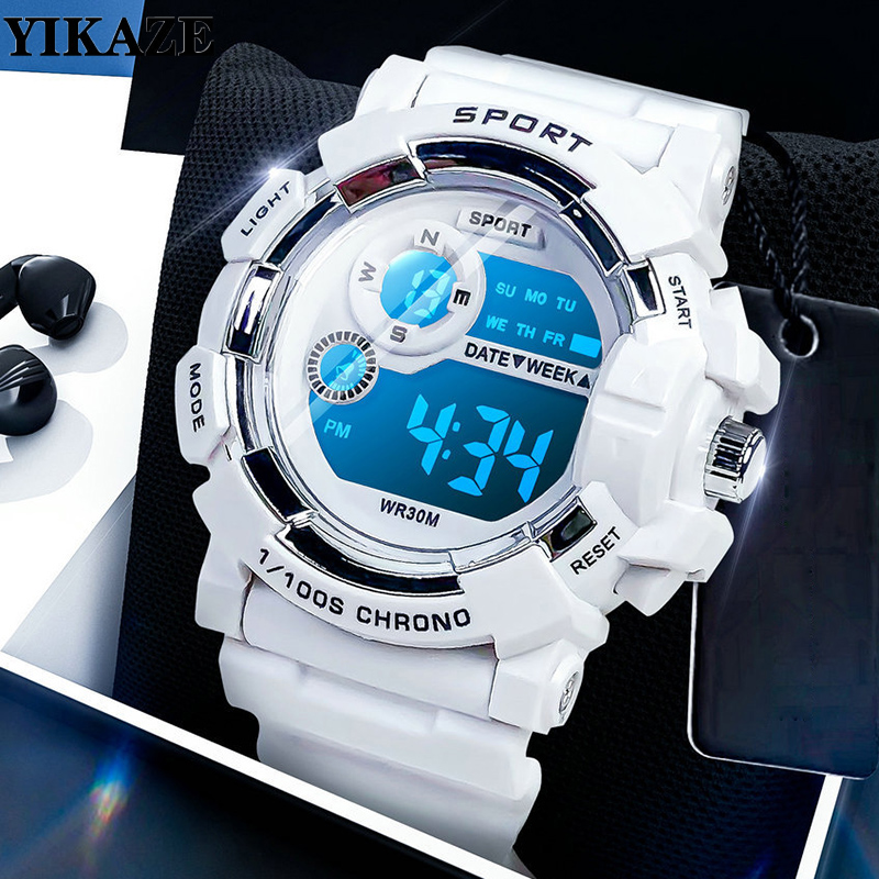 Smartwatch Digital Watches For Kid Girl - YIKAZE 어린이 시계 패션 빛나는 방수