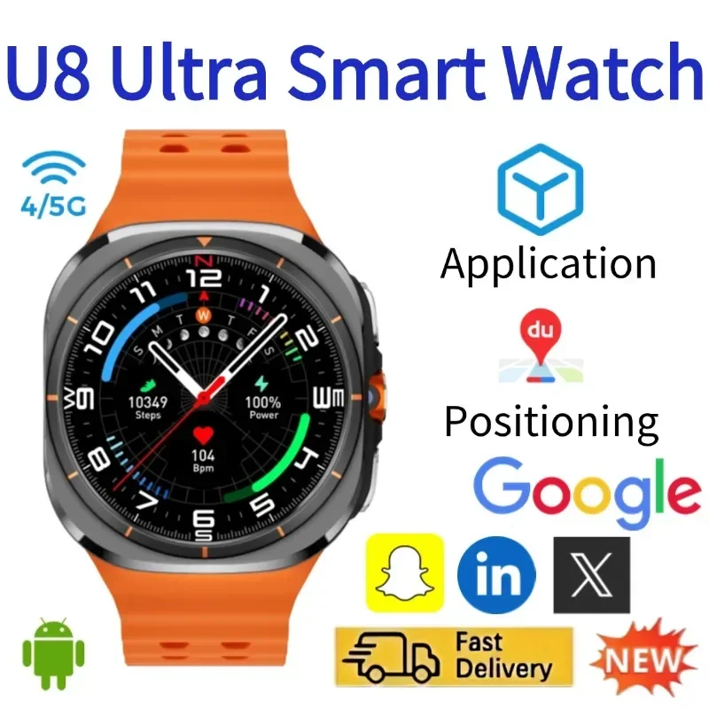 Smartwatch Watches For Women With Gps - U8 스마트 워치, 4G/5G 지원, 회전식