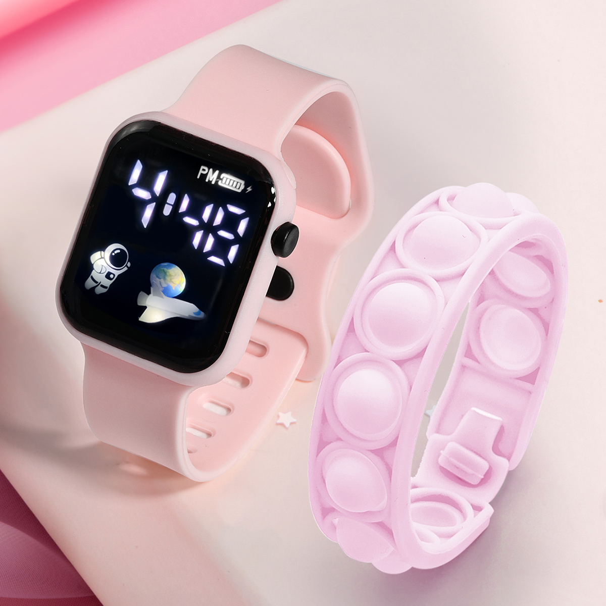 Smartwatch Watches For Girls - 어린이 스마트 워치 팔찌, 심플하고 세련된