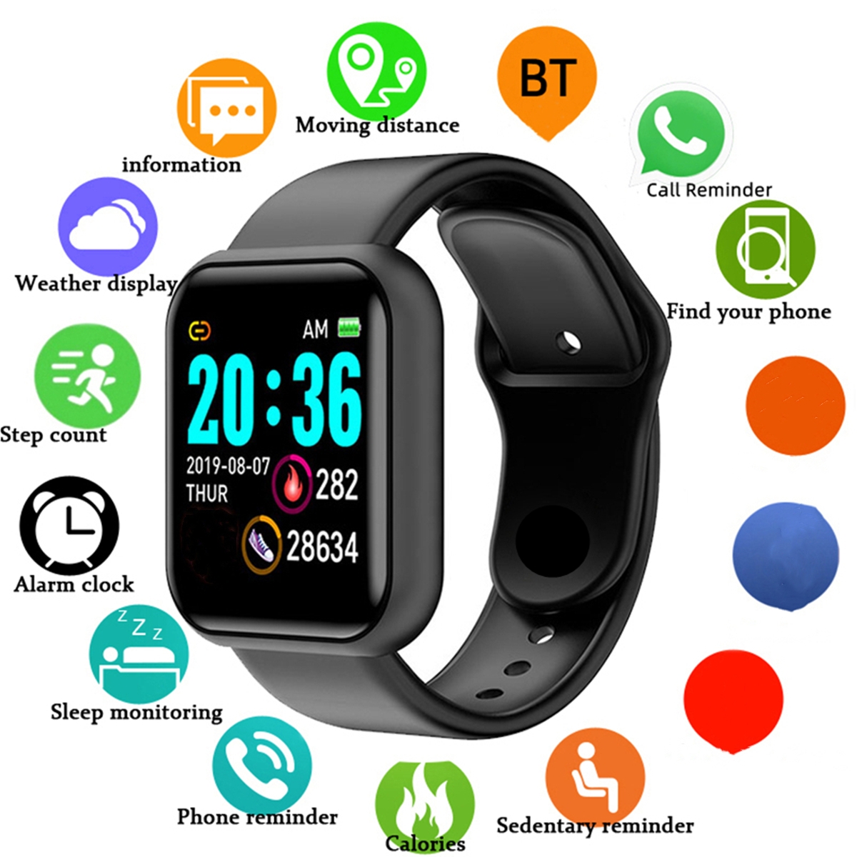 남성 스마트 시계 컬러 스크린 블루투스 여성 피트니스  - Smartwatch Watches Price 리뷰 및 가격
