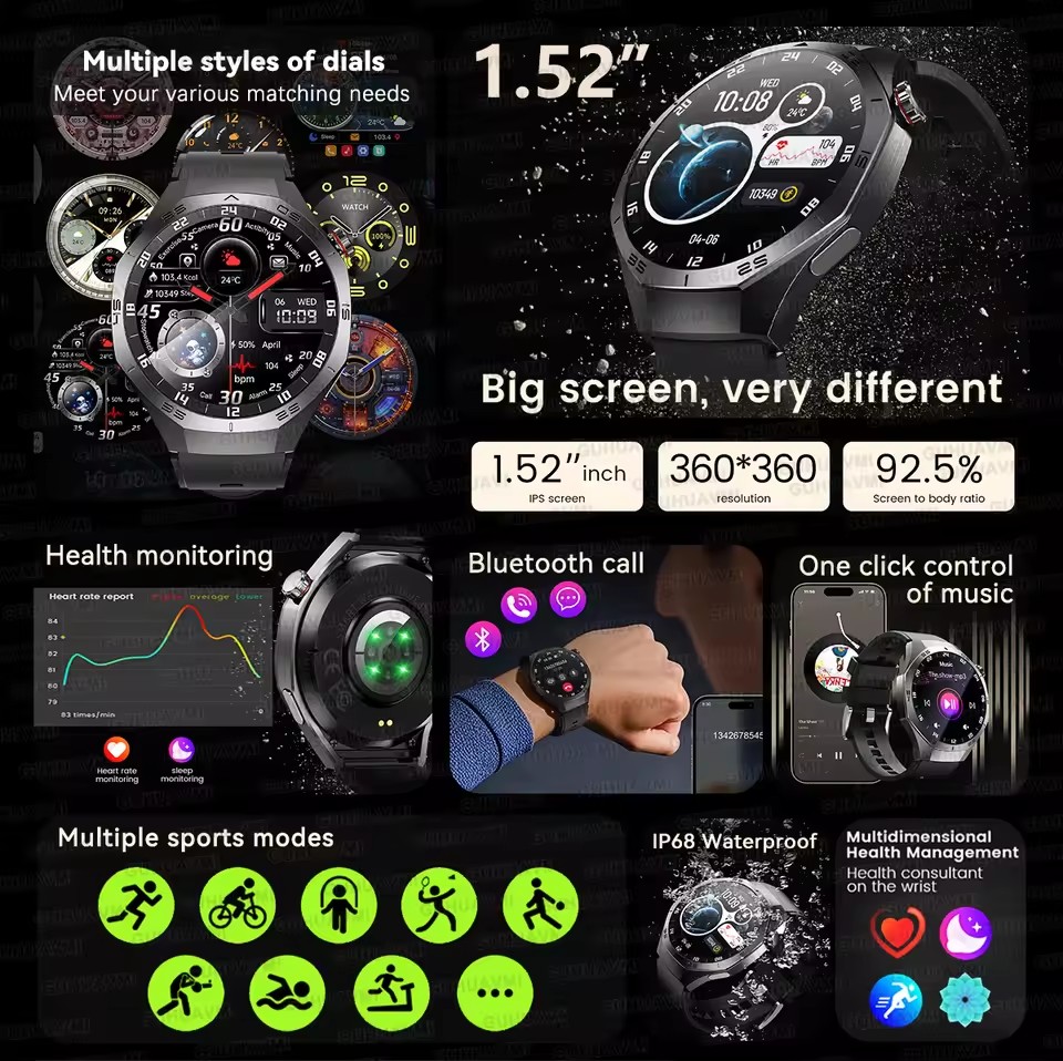 오리지널 GS5 Pro GPS 스포츠 IP68 방수 스 - Smartwatch Watches For Women With Gps 리뷰 및 가격