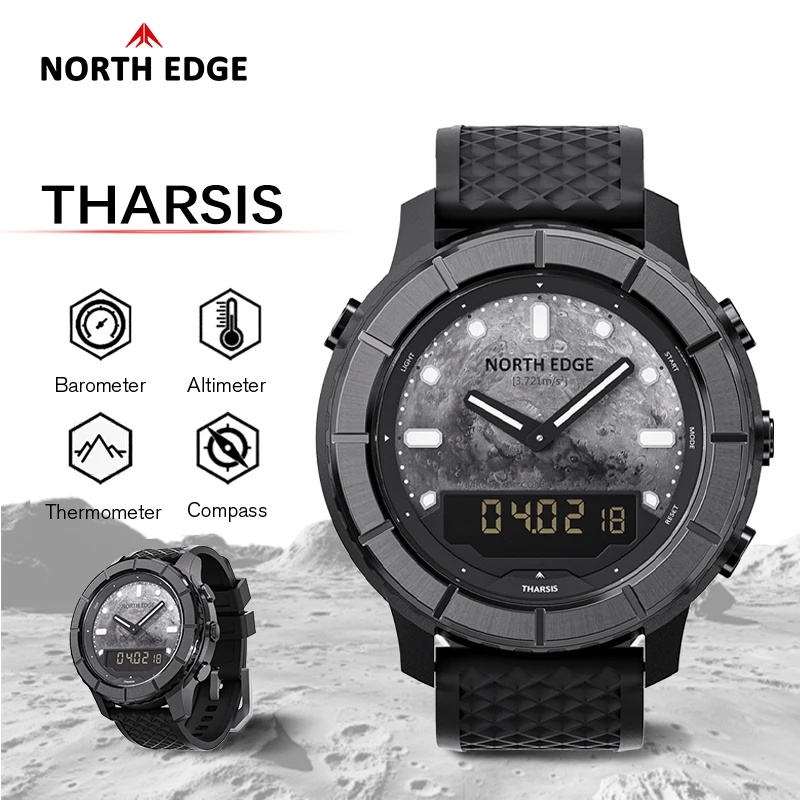 노스 엣지 타르시스 남성용 탄소 섬유 디지털 시계, 5 - Altimeter Compass Watch 리뷰 및 가격